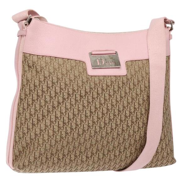 DIOR Trotter Canvas Shoulder Bag Beige Silver - Picture 1 of 13